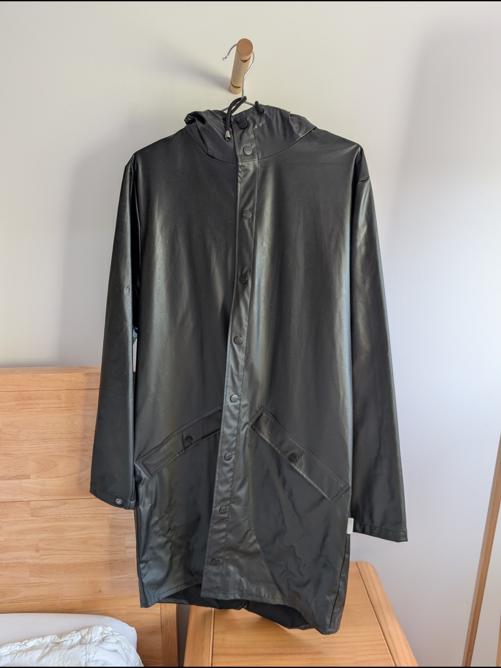 RAIN- Unisex Black Hooded Raincoat Jacket